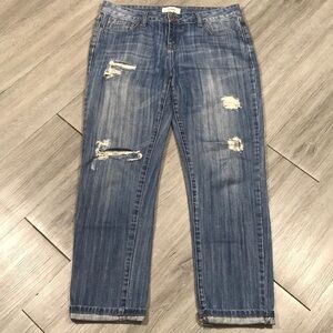 I❤️H81 Distressed Boyfriend Cropped Jeans size 27